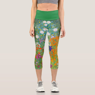 Flower Garden by Gustav Klimt Capri Leggings