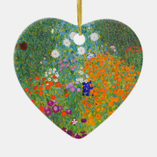Flower Garden by Gustav Klimt Ceramic Ornament