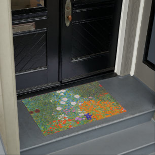 Flower Garden by Gustav Klimt Doormat