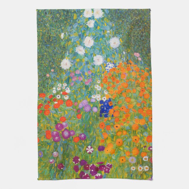 Flower Garden by Gustav Klimt Kitchen Towel (Vertical)