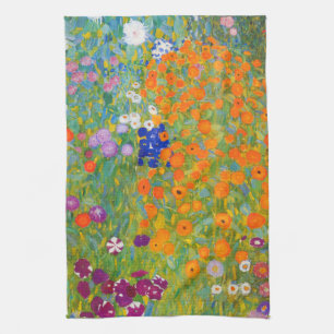 Flower Garden by Gustav Klimt Kitchen Towel