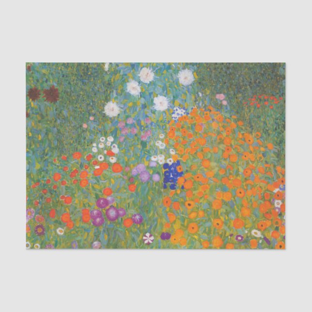 Flower Garden by Gustav Klimt Tissue Paper (Front)