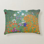 Flower Garden Colourful Landscape Gustav Klimt Decorative Pillow<br><div class="desc">An accent pillow with the fine art oil painting by Gustav Klimt (1862-1918),  Flower Garden (c. 1906) or Bauerngarten. A colourful landscape of petunias,  asters,  and other flowers in the garden from the Art Nouveau period.</div>