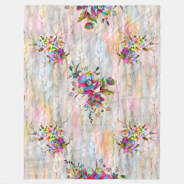 “Flower Garden Comforter” Fleece Blanket (Front)