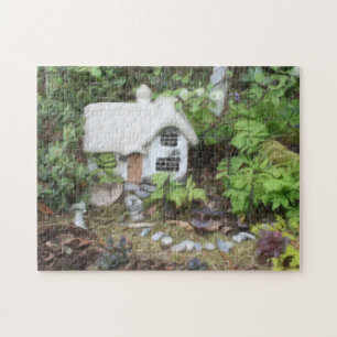 Flower Garden Cottage Gouache Painting  Jigsaw Puzzle