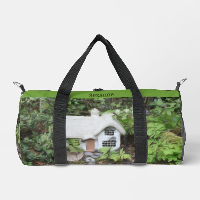 Flower Garden Cottage Painting Personalized Duffle Bag (Front)