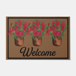 Flower Garden Doormat, Welcome Front Doormat