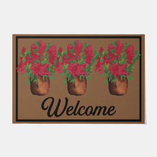 Flower Garden Doormat, Welcome Front Doormat