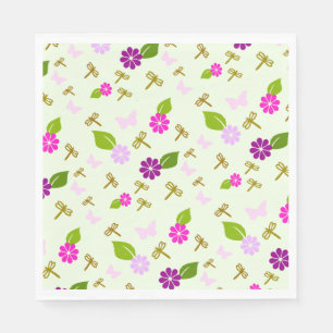 Flower Garden Dragonfly Paper Napkins Tableware