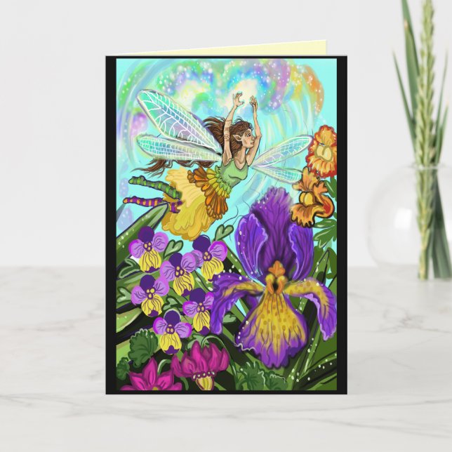 Flower Garden Fairy Carte d'anniversaire (Devant)
