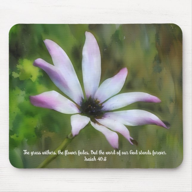 Flower Garden Faith Bible Verse Mouse Pad (Front)