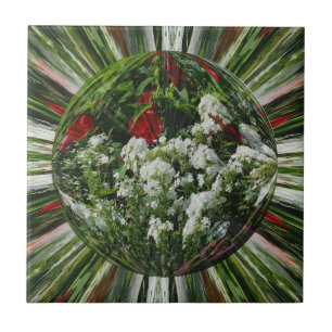 Flower Garden Floral Abstract Art Tile