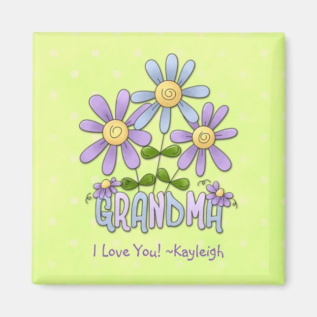 Flower Garden Grandma Magnet (Front)