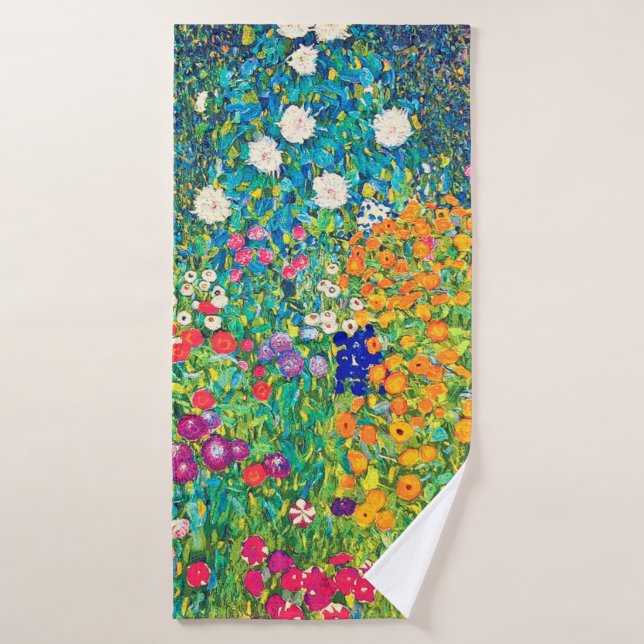 Flower Garden, Gustav Klimt Bath Towel (Bath Towel)