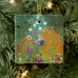 Flower Garden | Gustav Klimt Ceramic Ornament<br><div class="desc">Flower Garden (1905-1907) by Austrian artist Gustav Klimt is a vibrant masterpiece of early 20th-century art. This lush, impressionistic scene bursts with colourful blossoms in a mesmerizing tapestry of nature, reflecting Klimt’s decorative style and love for floral motifs. The painting’s rich textures and intricate details make it a timeless choice...</div>
