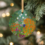 Flower Garden | Gustav Klimt Ceramic Ornament<br><div class="desc">Flower Garden (1905-1907) by Austrian artist Gustav Klimt is a vibrant masterpiece of early 20th-century art. This lush, impressionistic scene bursts with colourful blossoms in a mesmerizing tapestry of nature, reflecting Klimt’s decorative style and love for floral motifs. The painting’s rich textures and intricate details make it a timeless choice...</div>
