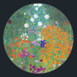 Flower Garden, Gustav Klimt Classic Round Sticker<br><div class="desc">Flower Garden – by Austrian Symbolist painter Gustav Klimt. Gustav Klimt (1862 – 1918) was an Austrian Symbolist painter and one of the most prominent members of the Vienna Secession movement. His major works include paintings, murals, sketches, and other art objects. Klimt's primary subject was the female body, and his...</div>