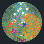 Flower Garden, Gustav Klimt Classic Round Sticker<br><div class="desc">Flower Garden – by Austrian Symbolist painter Gustav Klimt. Gustav Klimt (1862 – 1918) was an Austrian Symbolist painter and one of the most prominent members of the Vienna Secession movement. His major works include paintings, murals, sketches, and other art objects. Klimt's primary subject was the female body, and his...</div>