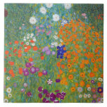 Flower Garden Gustav Klimt Fine Art Tile<br><div class="desc">A ceramic tile with the fine art oil painting by Gustav Klimt (1862-1918),  Flower Garden (c. 1906) or Bauerngarten. A colourful depiction of petunias,  asters,  and other flowers in the garden.</div>