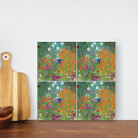 Flower Garden Gustav Klimt Fine Art Tile<br><div class="desc">A ceramic tile with the fine art oil painting by Gustav Klimt (1862-1918), Flower Garden (c. 1906) or Bauerngarten. A colourful depiction of petunias, asters, and other flowers in the garden.</div>