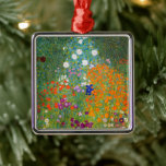 Flower Garden | Gustav Klimt Metal Ornament<br><div class="desc">Flower Garden (1905-1907) by Austrian artist Gustav Klimt is a vibrant masterpiece of early 20th-century art. This lush, impressionistic scene bursts with colourful blossoms in a mesmerizing tapestry of nature, reflecting Klimt’s decorative style and love for floral motifs. The painting’s rich textures and intricate details make it a timeless choice...</div>