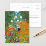 Flower Garden | Gustav Klimt Postcard<br><div class="desc">Flower Garden (1905-1907) by Austrian artist Gustav Klimt. Original fine art painting is oil on canvas featuring a bright abstract landscape of colourful flowers. 

Use the design tools to add custom text or personalize the image.</div>