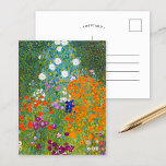 Flower Garden | Gustav Klimt Postcard<br><div class="desc">Flower Garden (1905-1907) by Austrian artist Gustav Klimt is a vibrant masterpiece of early 20th-century art. This lush, impressionistic scene bursts with colourful blossoms in a mesmerizing tapestry of nature, reflecting Klimt’s decorative style and love for floral motifs. The painting’s rich textures and intricate details make it a timeless choice...</div>