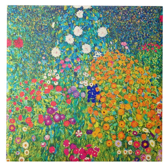 Flower Garden, Gustav Klimt Tile (Front)
