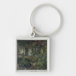 Flower garden in bloom, 1904 keychain