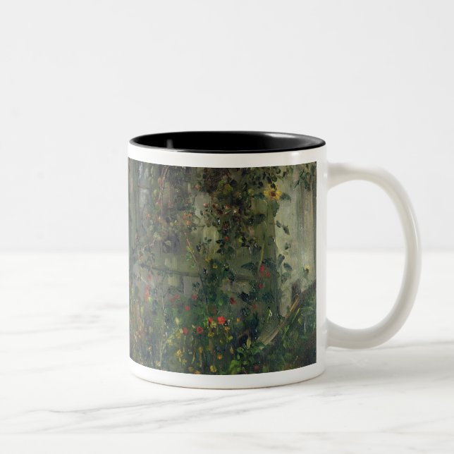 Flower garden in bloom, 1904 Two-Tone coffee mug (Right)