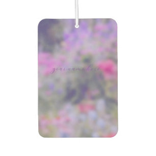 Flower garden in full bloom pink purple violet air freshener