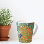 Flower Garden Landscape Gustav Klimt Latte Mug<br><div class="desc">A latte mug with the Austrian artist Gustav Klimt's landscape painting,  Flower Garden or Bauerngarten,  (1907). A beautiful blooming garden of flowers in orange and purple,  including asters and petunias.</div>