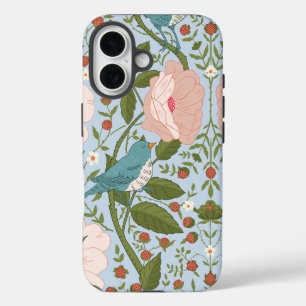 Flower Garden Moris William Floral Bird Botanical iPhone 16 Case