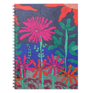 Flower Garden Night Scene Notebook