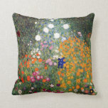 Flower garden painting Gustav Klimt Throw Pillow<br><div class="desc">The background of the pillow is the 'Flower Garden' of Gustav Klimt. He was an Austrian symbolist painter,  whose primary subject was the female body. His paintings,  murals,  and sketches are marked by a sensual eroticism,  which is especially apparent in his pencil drawings.</div>