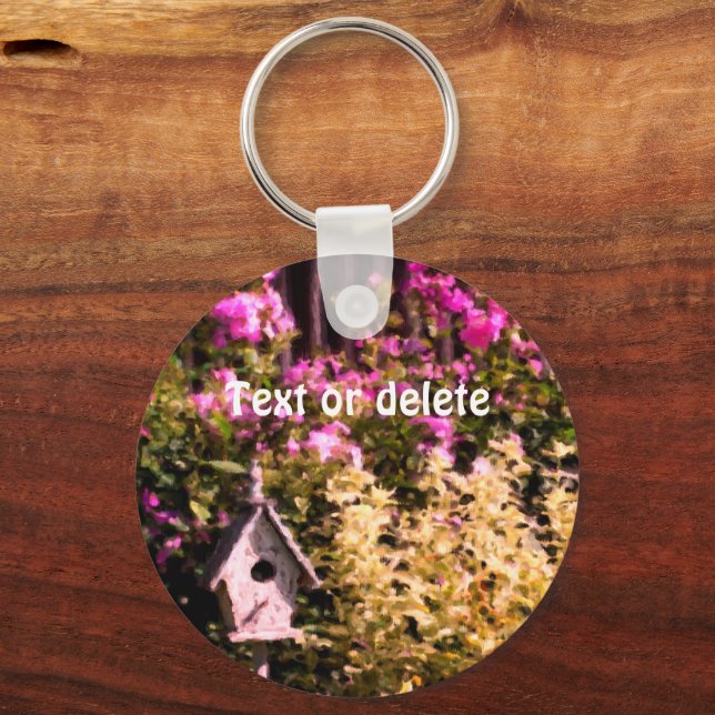 Flower Garden Painting Personalized Keychain (Front)