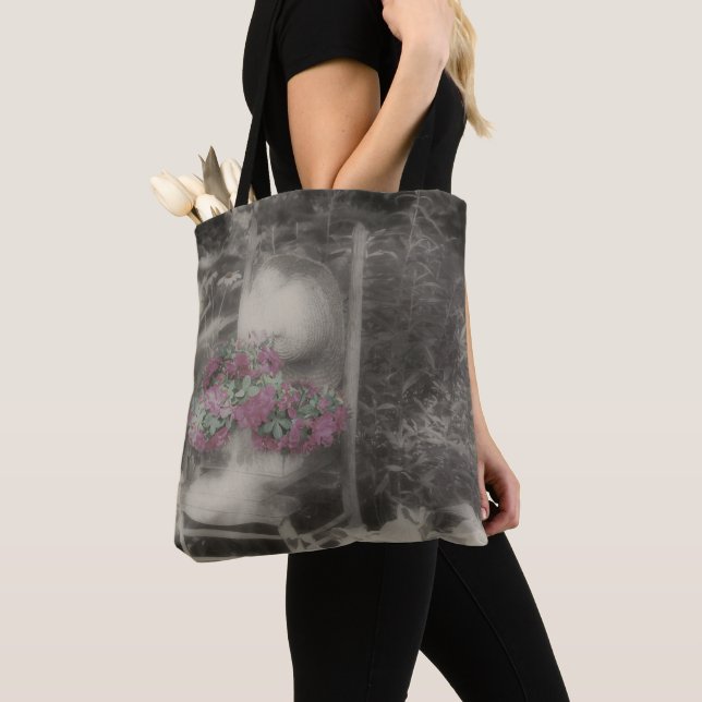 Flower Garden Partial Colour  Tote Bag (Close Up)