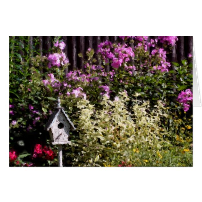 Flower Garden Pastel Painting Floral Art Card (Front Horizontal)
