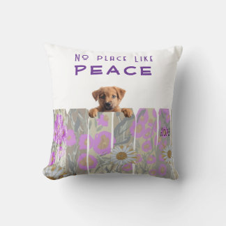 Flower Garden.Peaceful Puppy Hope Throw Pillow