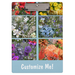 Flower Garden Photo Collage Clipboard