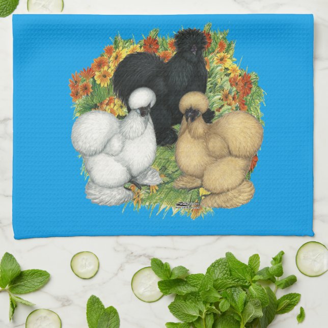 Flower Garden Silkies Kitchen Towel (Folded)