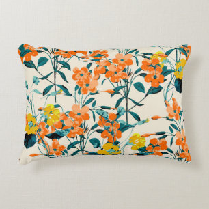 Flower Garden. Small Cute Florals and Branches Swe Accent Pillow