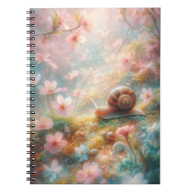 Flower Garden Snail Notebook Journal  (Front)