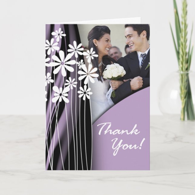 Flower Garden Thank You (lilac) Card (Front)