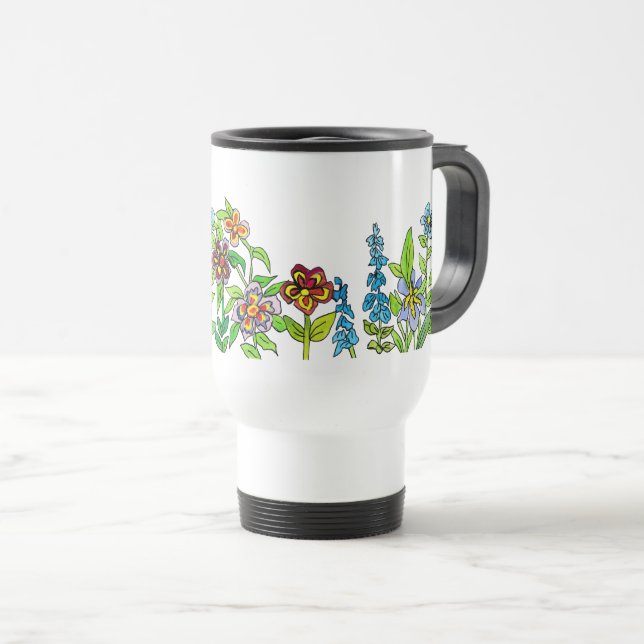 Flower Garden Travel Mug (Front Right)