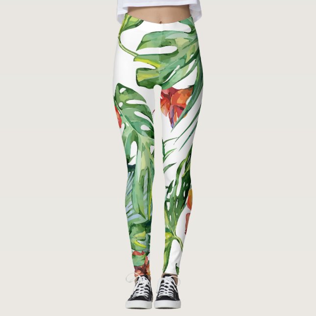 Flower Garden Tropical Leggings (Front)
