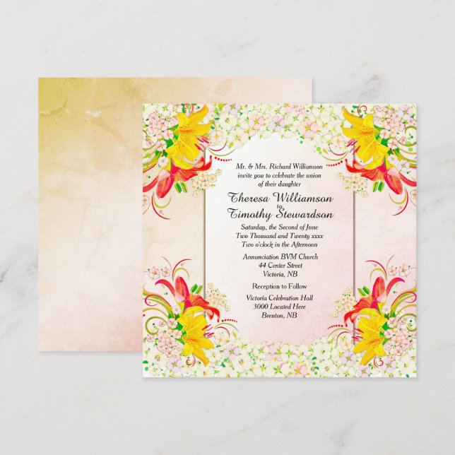 Flower Garden Wedding Invitation (Front/Back)