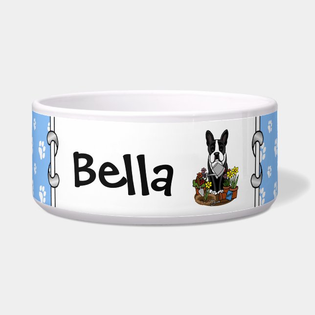 Flower Gardener Boston Terrier (black) Cute Dog (Front)