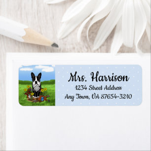 Flower Gardener Boston Terrier (black) Cute Dog