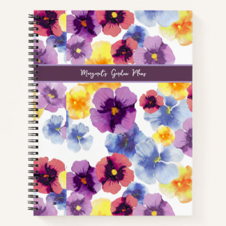 Flower Gardener Colourful Pansy Art Spiral Noteboo Notebook